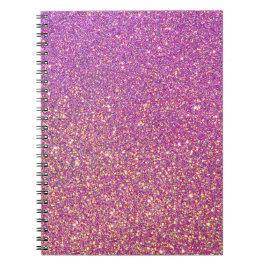 Caderno Espiral Padrão de Brilho Rosa