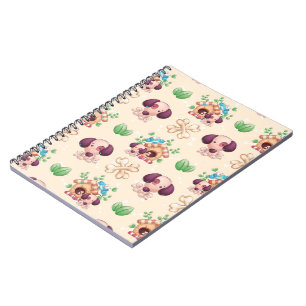 Caderno Espiral Padrão de Cachorro Adorável 