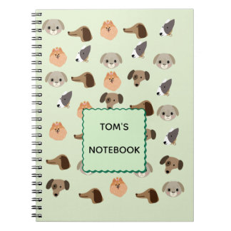 Caderno Espiral Padrão de Cachorro Fofo Personalizado Espiral Cabe