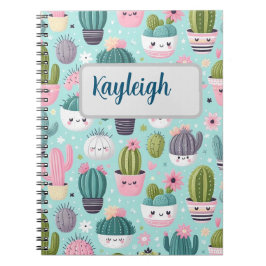 Caderno Espiral Padrão de cacto