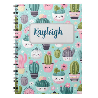 Caderno Espiral Padrão de cacto