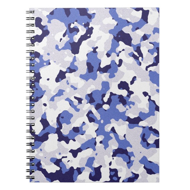 Caderno Espiral Padrão de camuflagem azul (Frente)