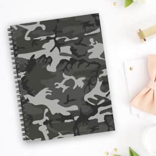 Caderno Espiral Padrão de Camuflagem de cinzas, Padrão Militar, Ex