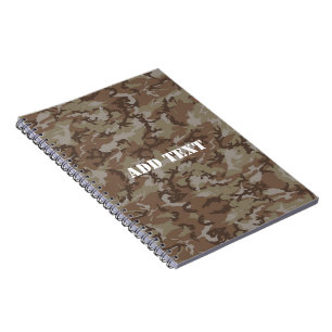 Caderno Espiral Padrão de Camuflagem do Deserto Militar