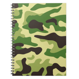 Caderno Espiral Padrão de camuflagem Khaki