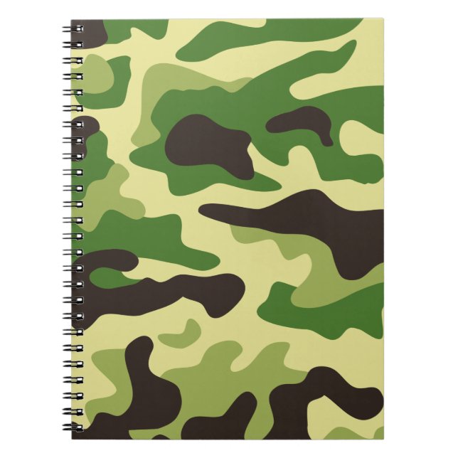 Caderno Espiral Padrão de camuflagem Khaki (Frente)