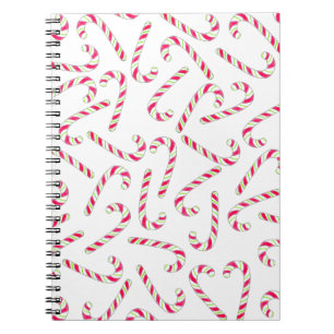 Caderno Espiral Padrão de cana doce de Natal
