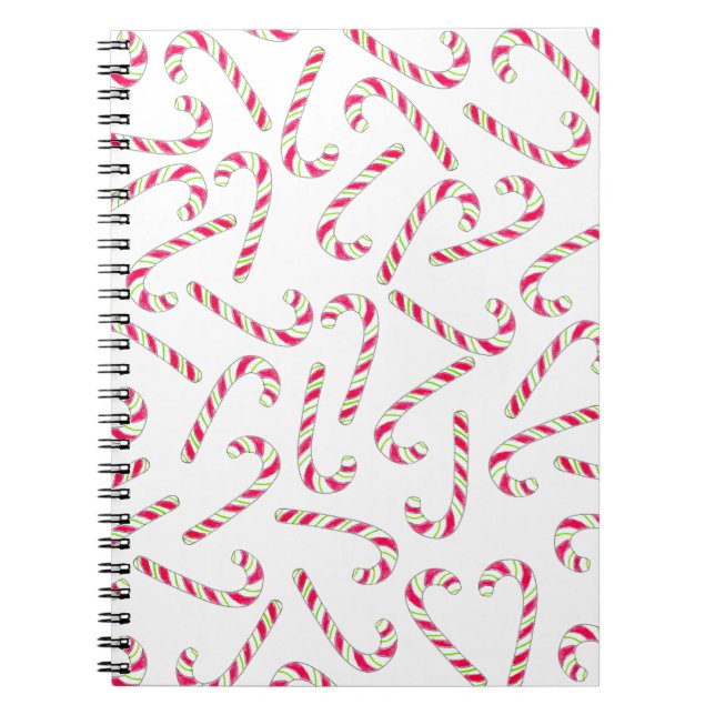 Caderno Espiral Padrão de cana doce de Natal (Frente)