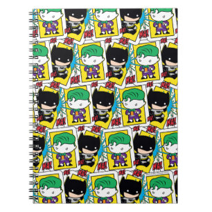 Caderno Espiral Padrão de Cartão de Reprodução de Chibi Joker e Ba