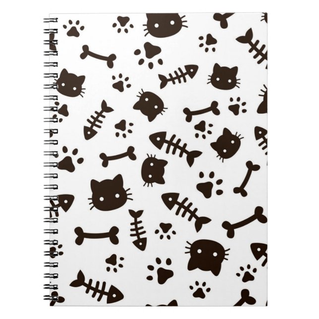 Caderno Espiral Padrão de Cat (Frente)