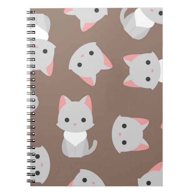 Caderno Espiral Padrão de Cat (Frente)