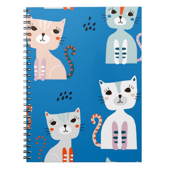 Caderno Espiral Padrão de Cat (Frente)