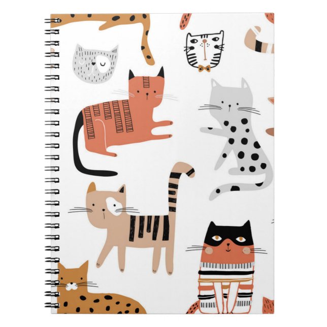 Caderno Espiral Padrão de Cat (Frente)