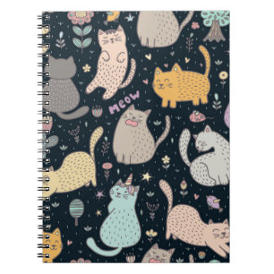 Caderno Espiral Padrão de Cat