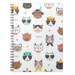Caderno Espiral Padrão de Cat