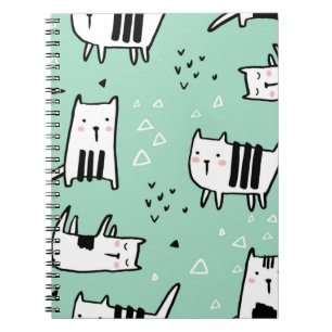 Caderno Espiral Padrão de Cat