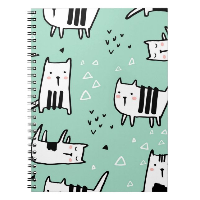 Caderno Espiral Padrão de Cat (Frente)