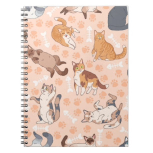 Caderno Espiral Padrão de Cat