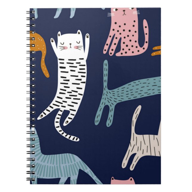 Caderno Espiral Padrão de Cat (Frente)