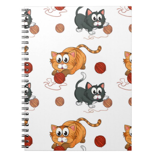 Caderno Espiral Padrão de Cat (Frente)