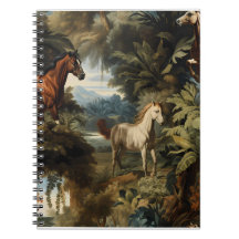 Padrão de Cavalo Tropical Vintage Elegante Equestr