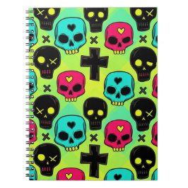 Caderno Espiral Padrão de Caveira