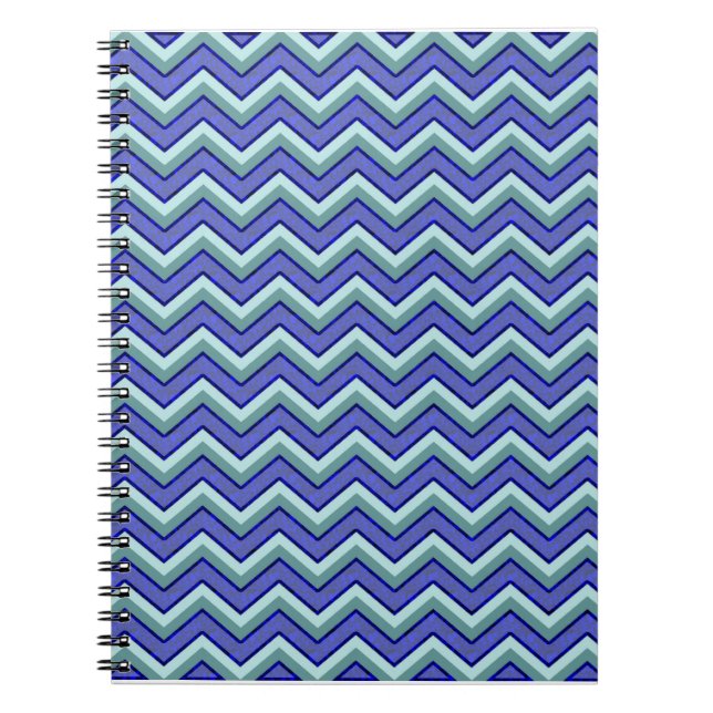 Caderno Espiral Padrão de Chevron do Sapphire Azul (Frente)