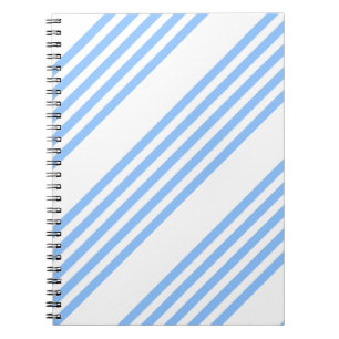 Caderno Espiral Padrão de cinco faixas azuis e brancas