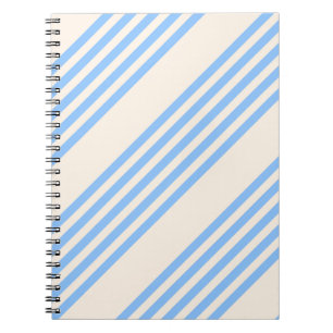 Caderno Espiral Padrão de cinco faixas azul e bege