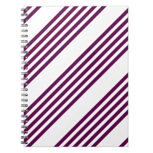 Caderno Espiral Padrão de cinco faixas de ameixa e branca