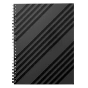 Caderno Espiral Padrão de cinco faixas de preto e carvão