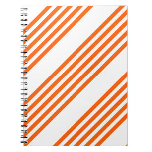 Caderno Espiral Padrão de cinco faixas laranja e branca