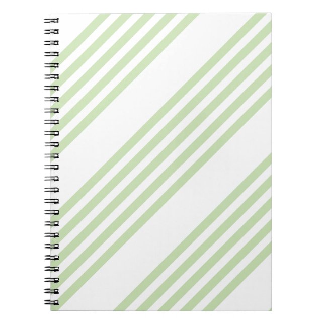 Caderno Espiral Padrão de cinco faixas verde-claro e branco (Frente)