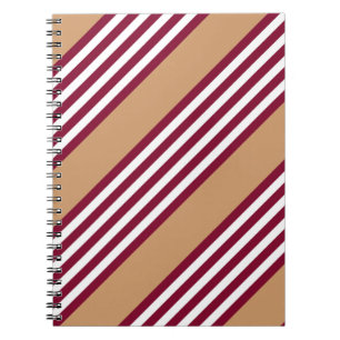 Caderno Espiral Padrão de cinco listras vermelho borromado