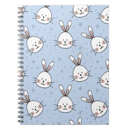 Caderno Espiral Padrão de Coelho Adorável
