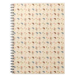 Caderno Espiral Padrão de Cogumelos