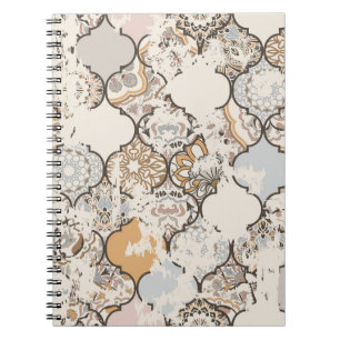 Caderno Espiral Padrão de colheita sem costura com um efeito atrit