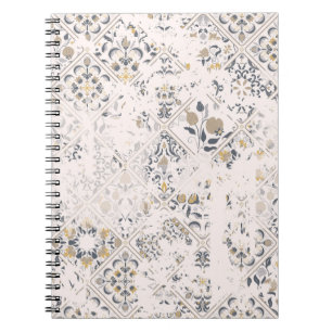 Caderno Espiral Padrão de colheita sem costura com um efeito atrit