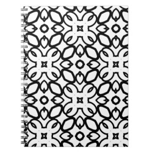Caderno Espiral Padrão de colheita sem costura em ornamentação geo