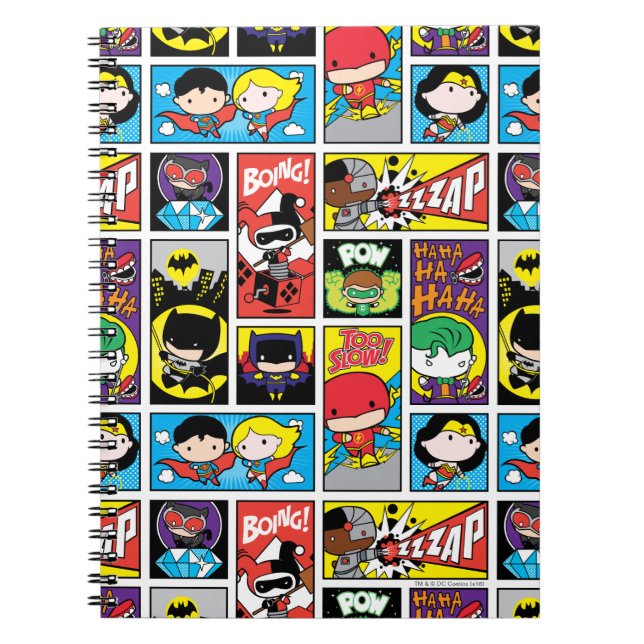 Caderno Espiral Padrão de Compilação da Liga da Justiça Chibi (Frente)