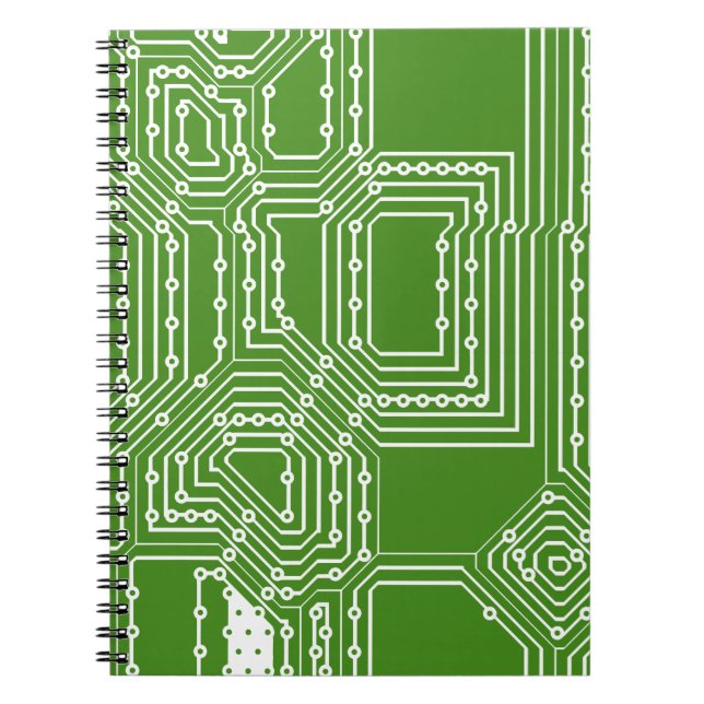 Caderno Espiral Padrão de conselho do computador (Frente)