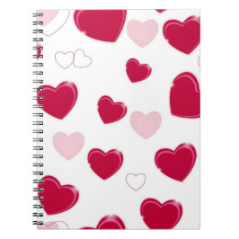 Caderno Espiral Padrão de coração