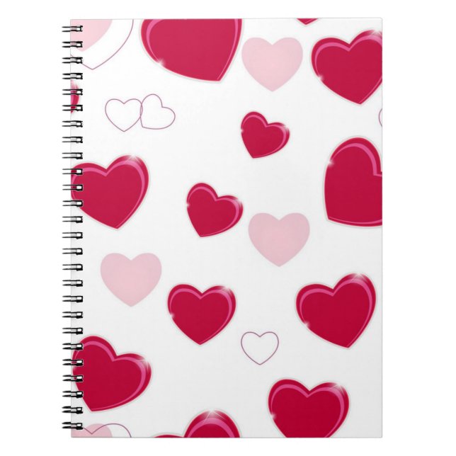 Caderno Espiral Padrão de coração (Frente)