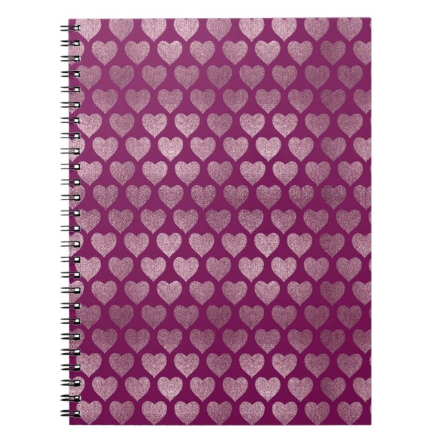 Caderno Espiral Padrão de coração (Frente)