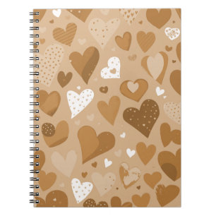 Caderno Espiral  Padrão de corações.