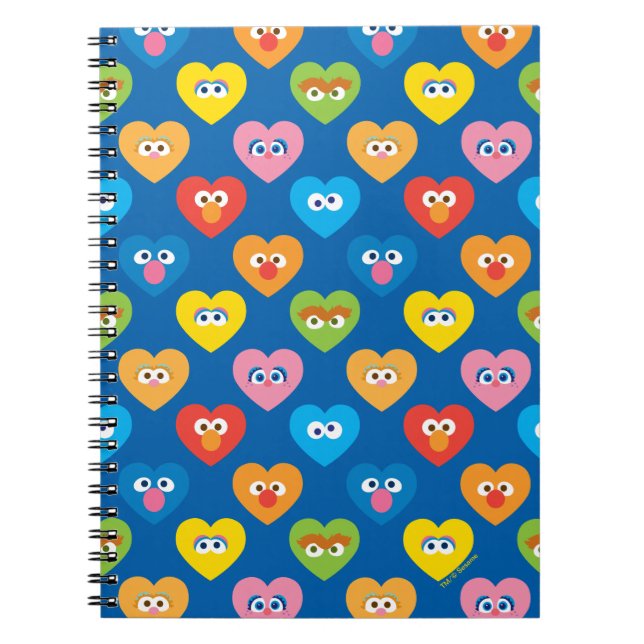 Caderno Espiral Padrão de Corações do Dia dos Namorados da Rua Sés (Frente)
