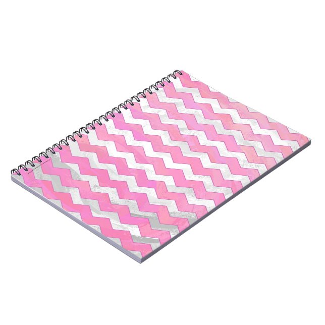 Caderno Espiral Padrão de Cotton Candy Chevon (Left Side)