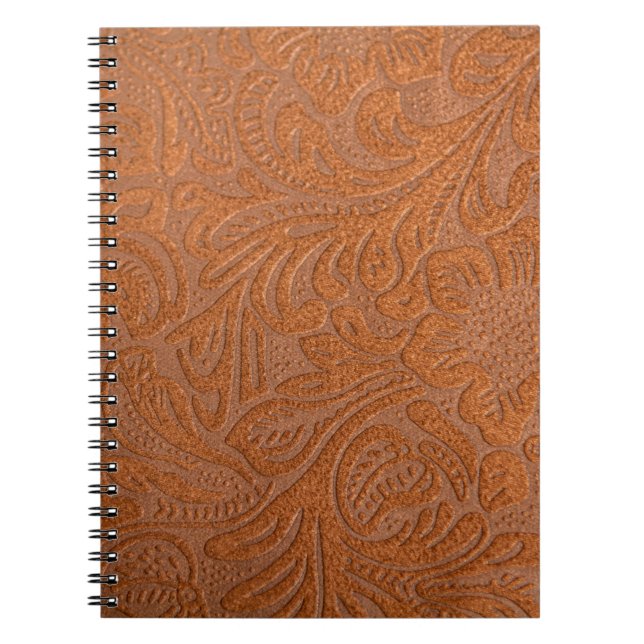 Caderno Espiral Padrão de couro que é falso ou falso (Frente)