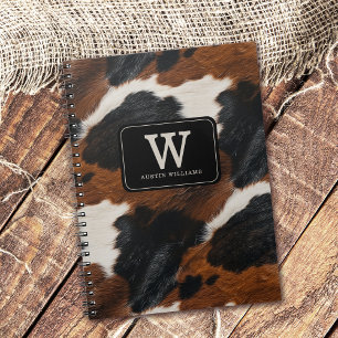 Caderno Espiral Padrão de cowhide da vaqueira ocidental