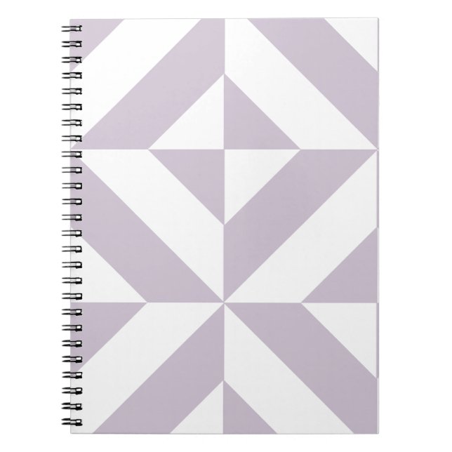 Caderno Espiral Padrão de Cubo de Deco Geométrico de Uvas Legal Pá (Frente)